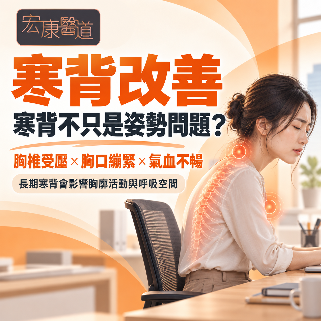 【長期「寒背」不只是姿勢問題？】專攻「寒背改善」：胸椎受壓如何引發胸口繃緊與氣血不暢