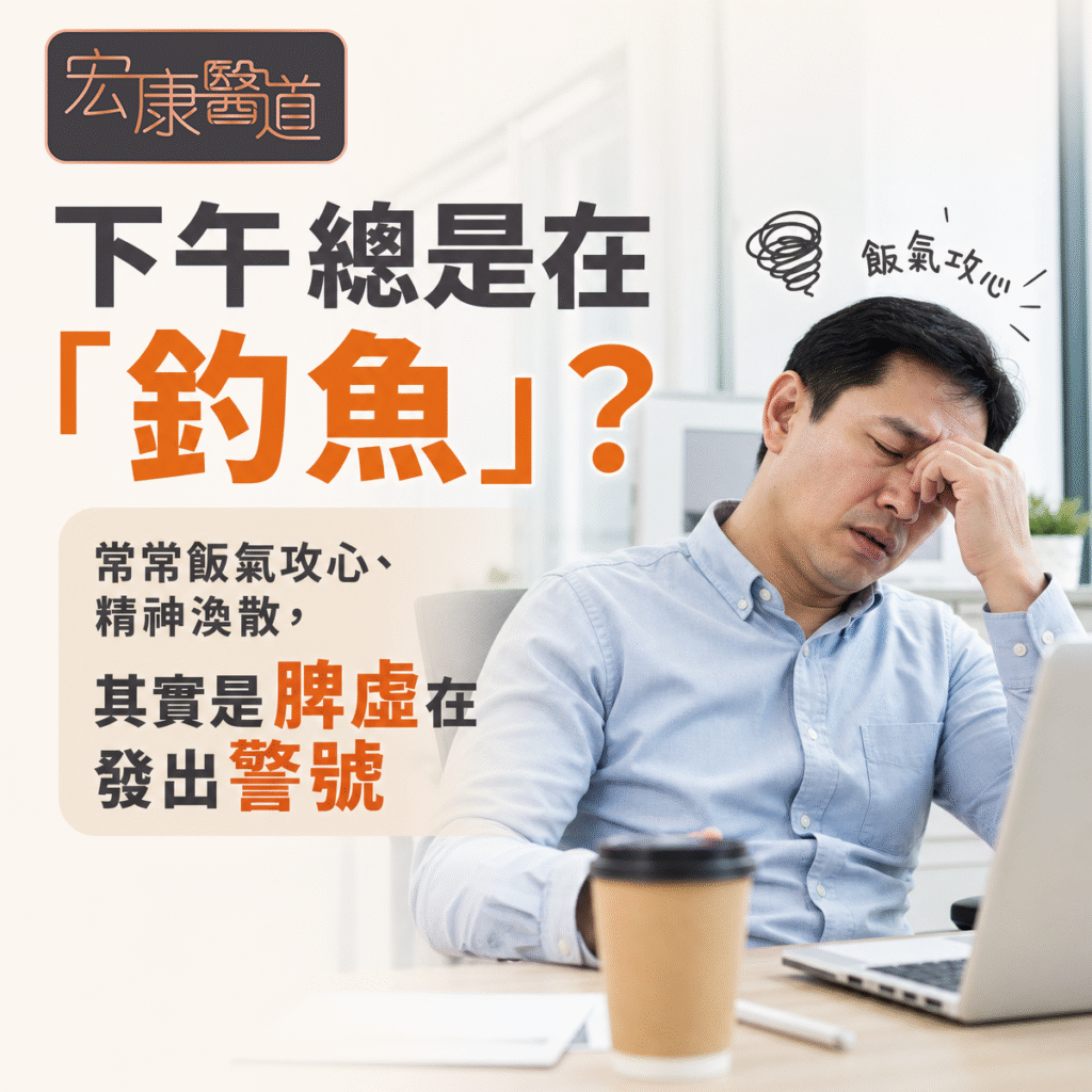 下午總是在「釣魚」？常常飯氣攻心、精神渙散，其實是脾虛在發出警號｜宏康醫道 