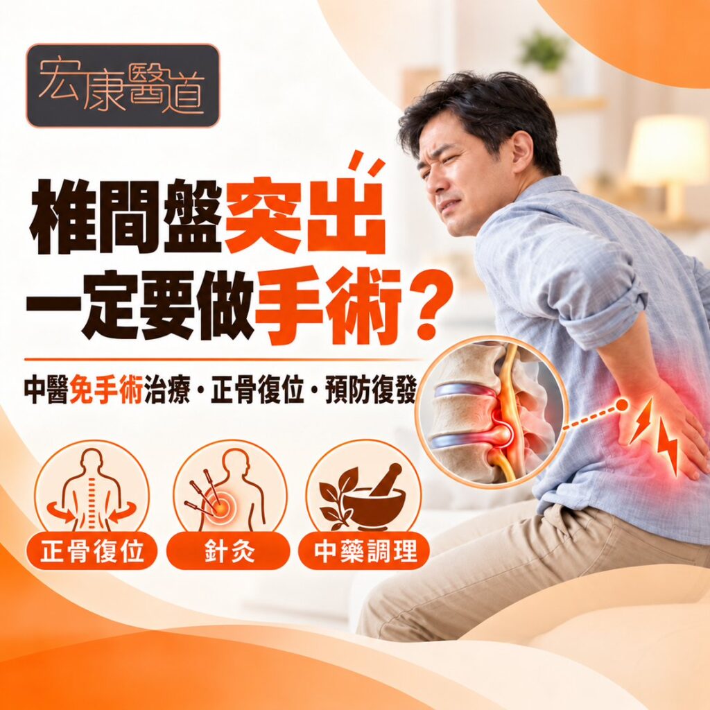 【椎間盤突出一定要做手術？】中醫免手術治療、正骨復位與預防復發全攻略